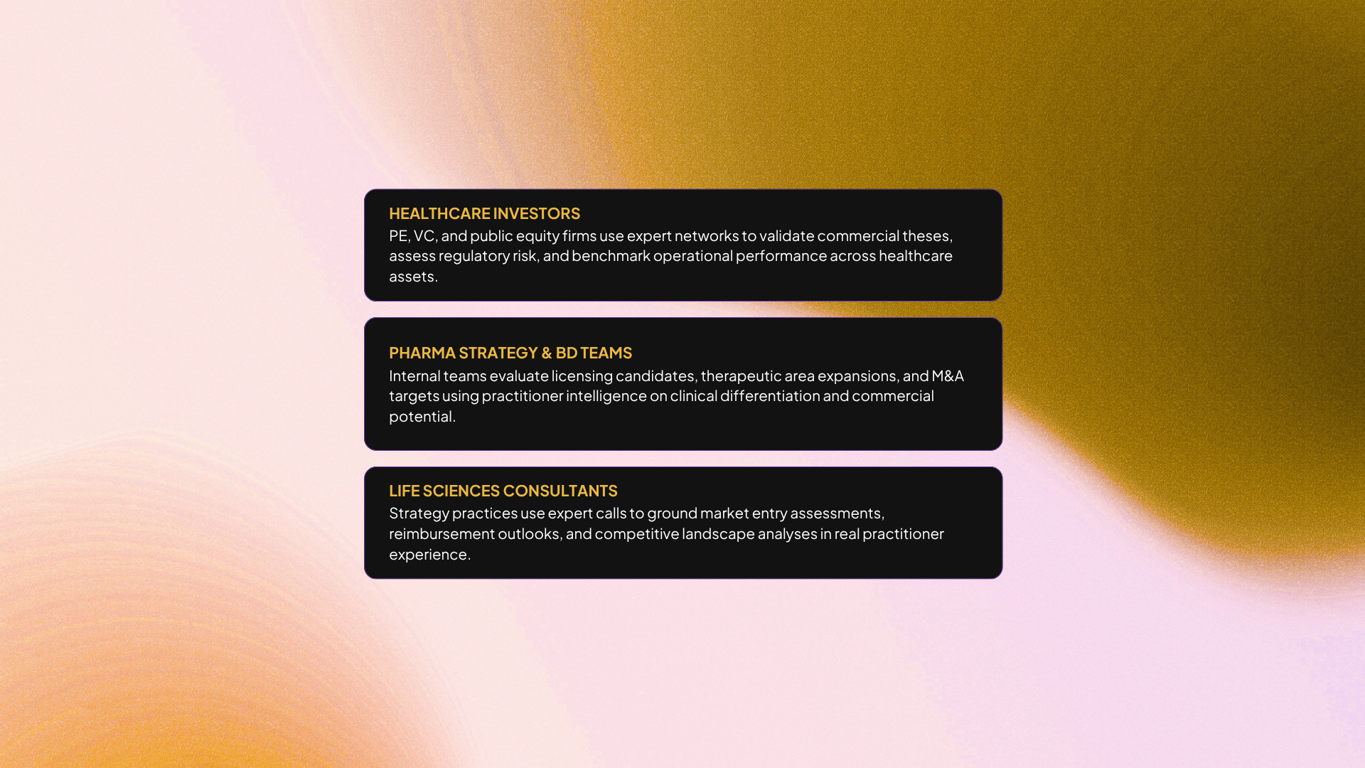 Expert Networks for Healthcare & Pharma