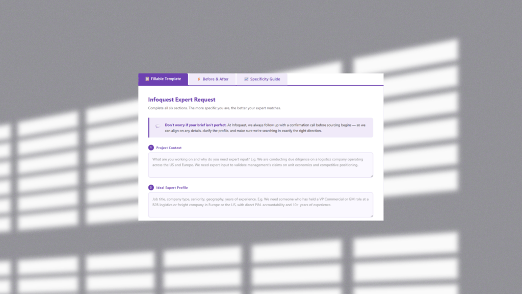How to Brief an Expert Network: Template