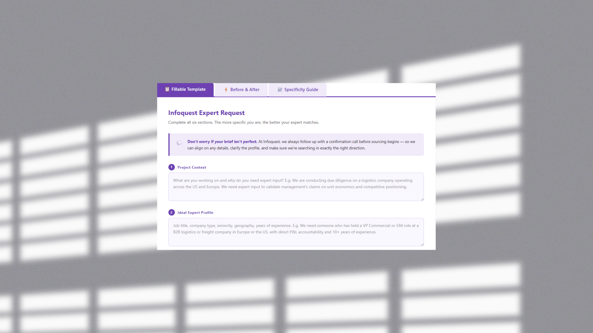 How to Brief an Expert Network: Template
