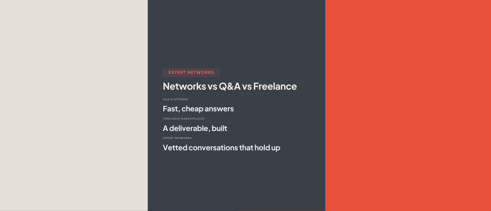 Expert Networks vs Q&A and Freelance Platforms: A Decision Guide