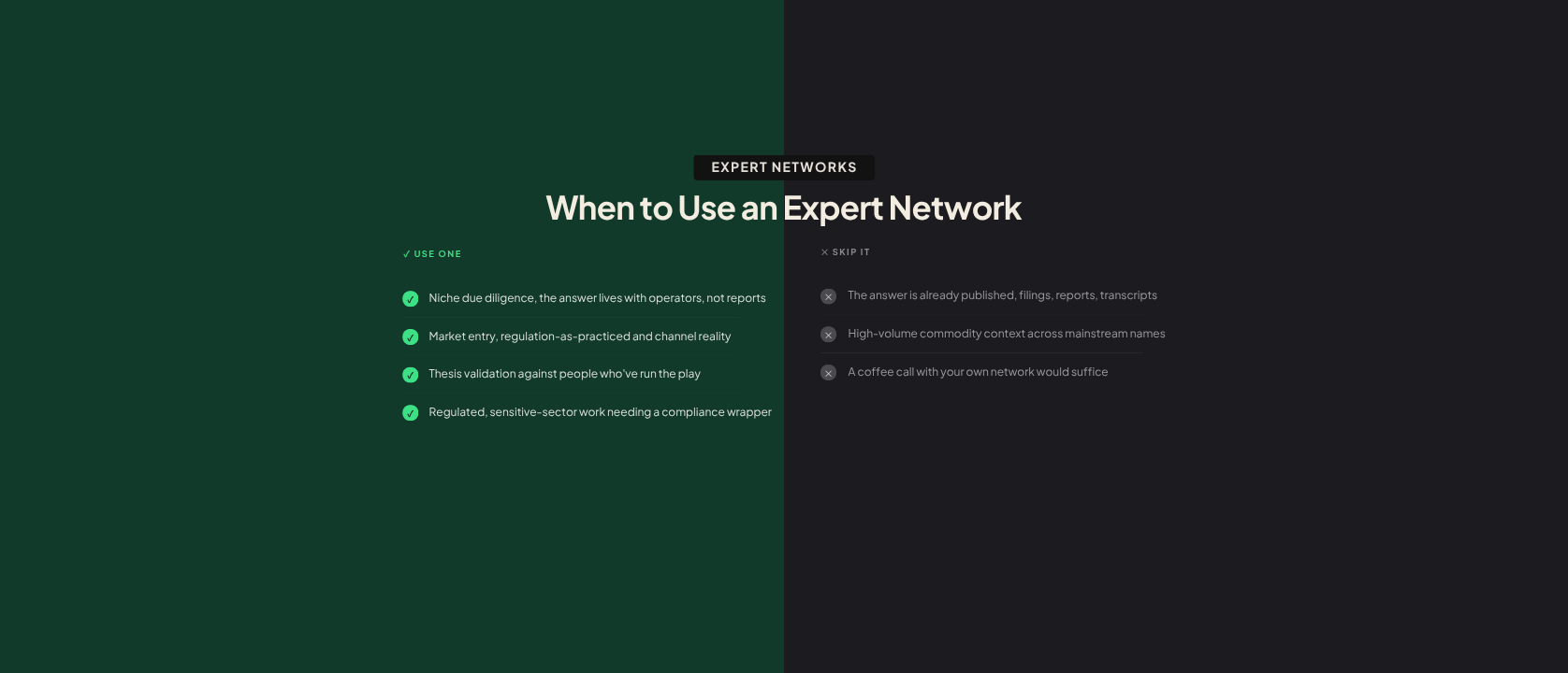 When Should You Use an Expert Network, and When Shouldn't You?