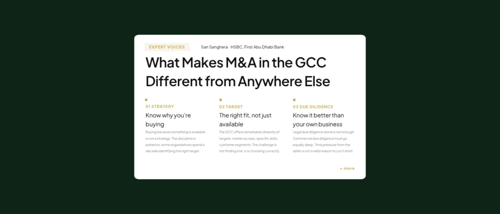 What Makes Mergers and Acquisitions in the GCC Different from Anywhere Else