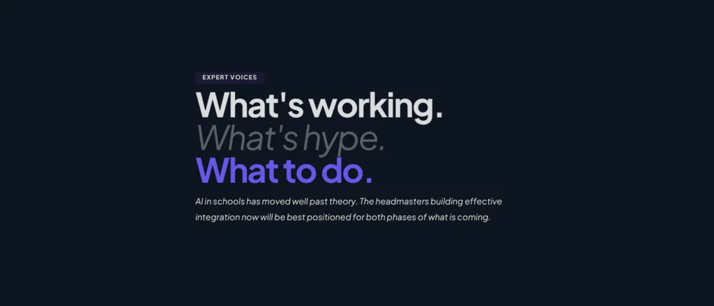 AI in Schools: What's Working, What's Hype, and What Headmasters Should Actually Do